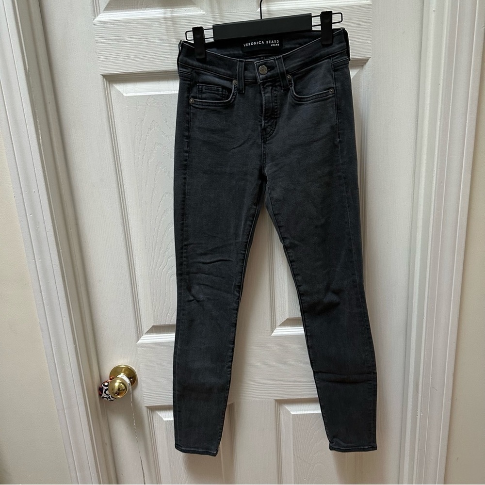 Veronica Beard, Emma Skinny, mid rise, jeans gray black, 24 00